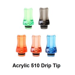 Πιπάκι Drip Tip Acrylic Flat για 510 Clearomizer